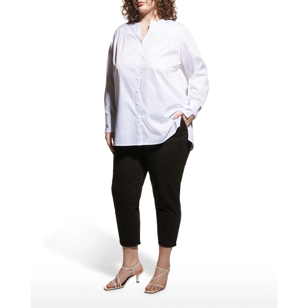 Harshman NEW Plus Size‎ 3XL Ramona Button-Front Tunic 100% Cotton White